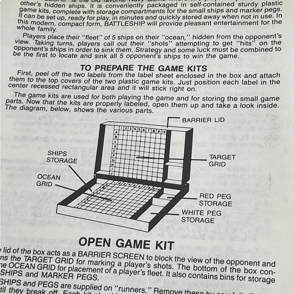 Battleship 1984 Milton Bradley Co Naval Action Game in original box - Picture 5 of 9